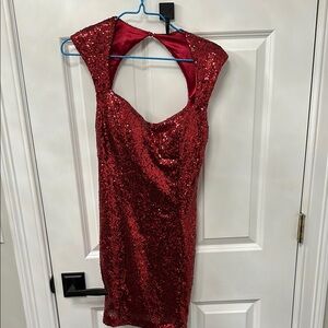 NWT Guess Red Sequin Dress Claudia Bodycon